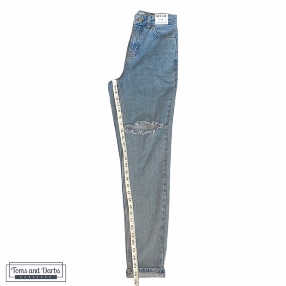 TOPSHOP Premium Distressed Mom Jeans 25W x 32L - Picture 8 of 8